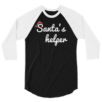 Santa's Helper Cute Christmas 3/4 Sleeve Shirt | Artistshot