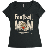 Football Mom Leopard Football Love Football Player 125 Football Player Women's Triblend Scoop T-shirt | Artistshot