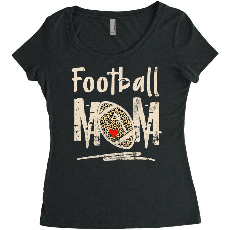 Football Mom Leopard Football Love Football Player 125 Football Player Women's Triblend Scoop T-shirt by circularflap | Artistshot