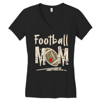 Football Mom Leopard Football Love Football Player 125 Football Player Women's V-neck T-shirt | Artistshot