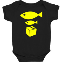 Big Fish Little Fish Cardboard Box Baby Bodysuit | Artistshot