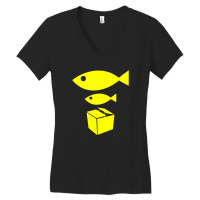 Big Fish Little Fish Cardboard Box Women's V-neck T-shirt | Artistshot