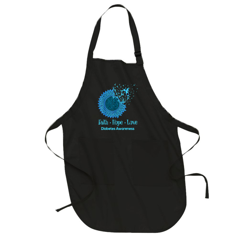 Diabetes Diabetic Sunflower Faith Hope Love Diabetic 7 Diabetes Awaren Full-Length Apron by circularflap | Artistshot