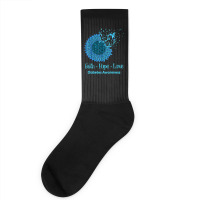 Diabetes Diabetic Sunflower Faith Hope Love Diabetic 7 Diabetes Awaren Socks | Artistshot