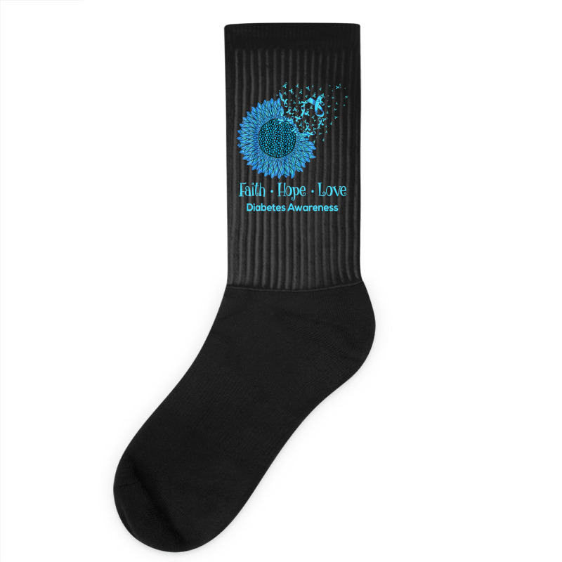 Diabetes Diabetic Sunflower Faith Hope Love Diabetic 7 Diabetes Awaren Socks by circularflap | Artistshot