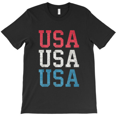 Usa Vintage Red White And Blue American 4th Of July T-shirt Designed By Nguyen Van Thuong