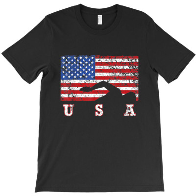 American Flag Swimming Usa Gift, Swim Team T-shirt Designed By Nguyen Van Thuong