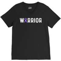 Epilepsy Warrior Awareness Purple Ribbon Men & Women T Shirt V-neck Tee | Artistshot