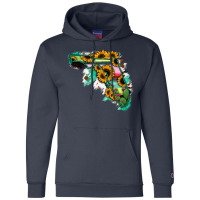 Florida Map With Sunflower And Serape Cactus Champion Hoodie | Artistshot