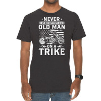 Mens Never Underestimate An Old Man On A Trike   Trike Triker T Shirt Vintage T-shirt | Artistshot