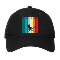 Skiing Silhouette Sport Activity Vector Graphic Adjustable Cap | Artistshot