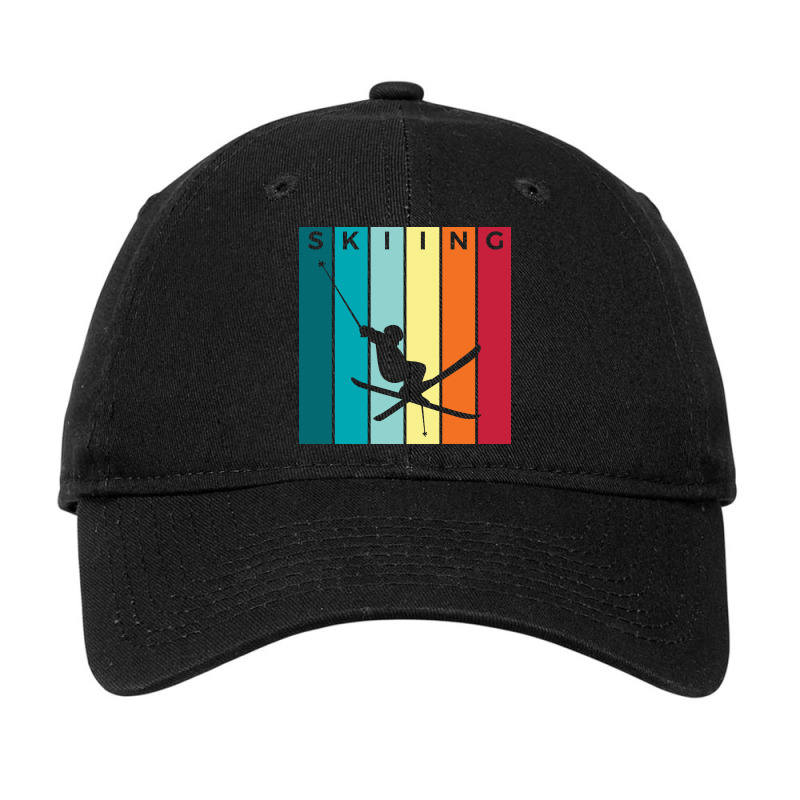 Skiing Silhouette Sport Activity Vector Graphic Adjustable Cap | Artistshot