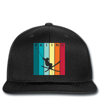 Skiing Silhouette Sport Activity Vector Graphic Printed Hat | Artistshot