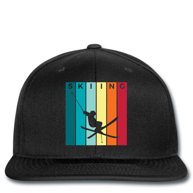 Skiing Silhouette Sport Activity Vector Graphic Printed Hat | Artistshot