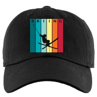 Skiing Silhouette Sport Activity Vector Graphic Kids Cap | Artistshot