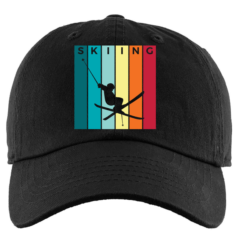 Skiing Silhouette Sport Activity Vector Graphic Kids Cap | Artistshot