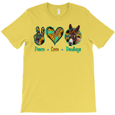 Peace Love Donkeys T-shirt Designed By Saul