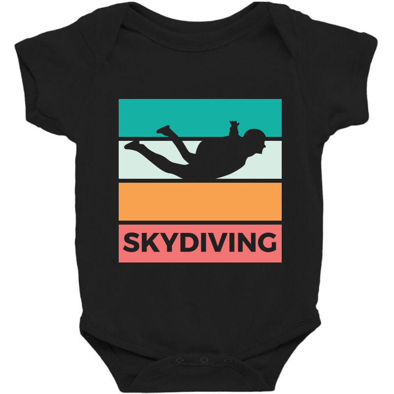 Skydiving Silhouette Sport Activity Vector Graphic Baby Bodysuit | Artistshot