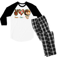 Peace Love Guinea Pigs Men's 3/4 Sleeve Pajama Set | Artistshot