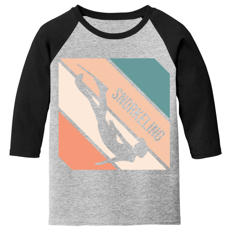 Snorkeling Silhouette Sport Activity Vector Graphic Youth 3/4 Sleeve | Artistshot