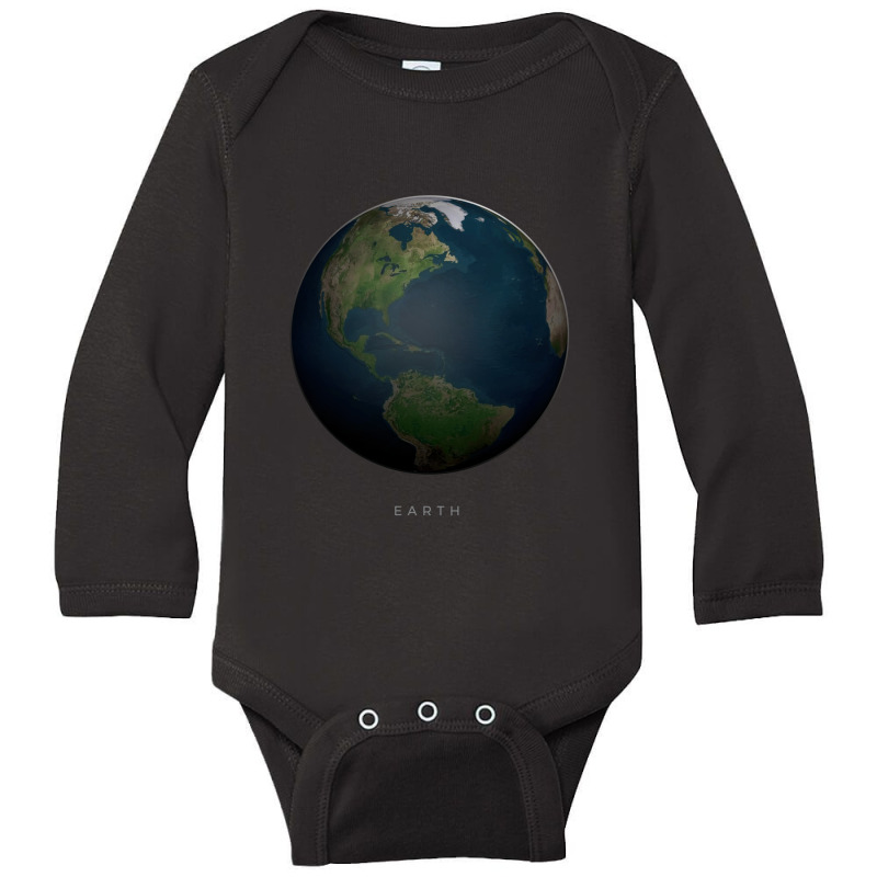 Planet Earth Long Sleeve Baby Bodysuit | Artistshot