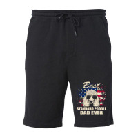 Poodle Lover Dog Best Standard Poodle Dad Ever American Flag Vintage 1 Fleece Short | Artistshot