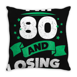 80th birthday gift idea for dad funny 80 years t shirt Throw Pillow | Artistshot