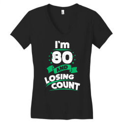 80th birthday gift idea for dad funny 80 years t shirt Women's V-Neck T-Shirt | Artistshot