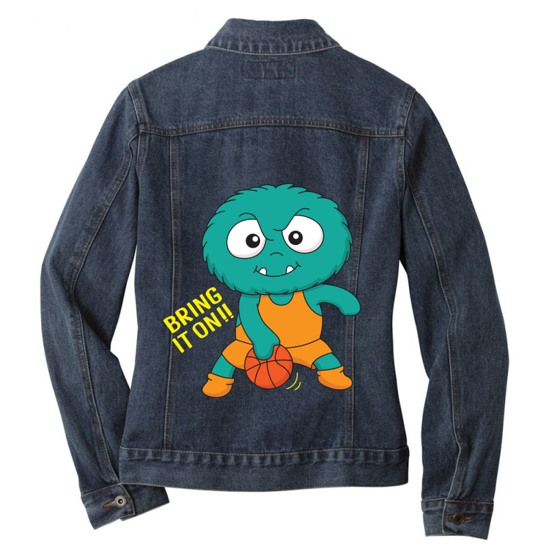 Monster Basketball Ladies Denim Jacket by Spot Of merch | Artistshot