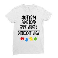 Autism Same Road & Bricks Different View Mom Dad Son Gift T Shirt Ladies Fitted T-shirt | Artistshot