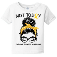 Womens Endometriosis Warrior Messy Bun Yellow Ribbon Endo Awareness T Baby Tee | Artistshot