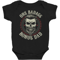 Mens One Badass Bonus Dad Birthday Step Dad Father's Day Tee T Shirt Baby Bodysuit | Artistshot