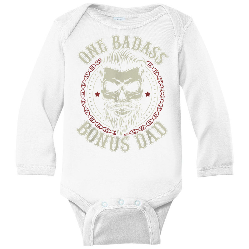 Mens One Badass Bonus Dad Birthday Step Dad Father's Day Tee T Shirt Long Sleeve Baby Bodysuit by carlianagorley | Artistshot