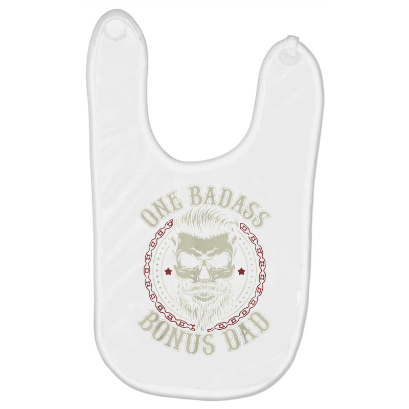 Mens One Badass Bonus Dad Birthday Step Dad Father's Day Tee T Shirt Baby Bibs by carlianagorley | Artistshot