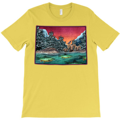 Colorado Scenery Map T-shirt Designed By Saul