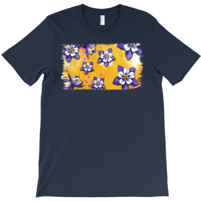 Rocky Mountain Columbine Flower T-shirt Designed By Saul