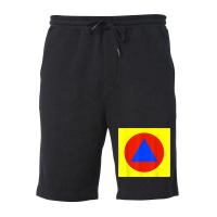 Blue Triangle In Red Circle In Yellow Square Primary Colors T Shirt Fleece Short | Artistshot