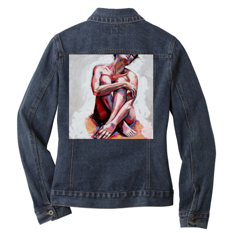 Fire, Hands, Paranoia, Relationship, Angel, Wing, Wings, Winged, Deter Ladies Denim Jacket by fadoddago | Artistshot