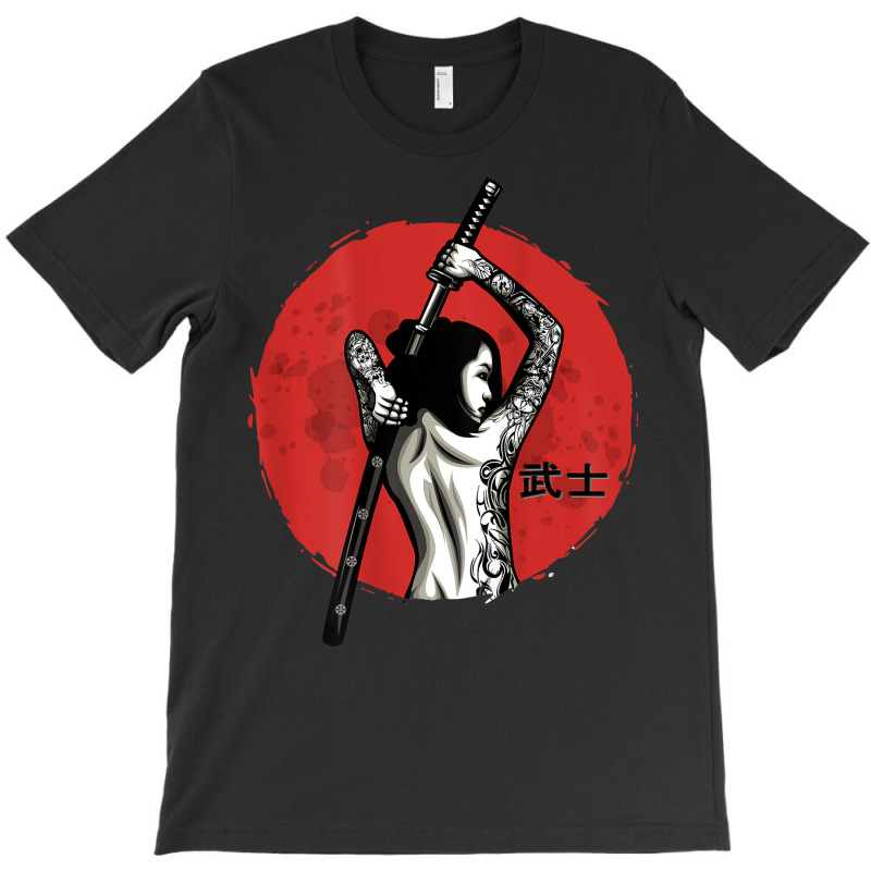 Japanese Warrior   Sexy Samurai   Female Samurai (on Back) T Shirt T-Shirt by jayannidifalco | Artistshot