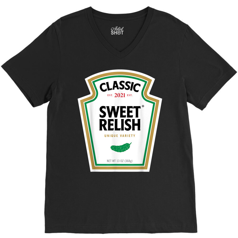 Sweet Relish Diy Halloween Costume Condiment Green Pickle T Shirt V-Neck Tee by dequariusgoblirsch | Artistshot