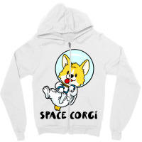 Space Corgi Funny Zipper Hoodie | Artistshot