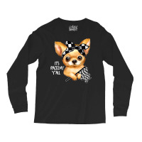 Chihuahua Dog Dirt Track Racing Checkered Race Flag Chihuahua Puppy 50 Long Sleeve Shirts | Artistshot