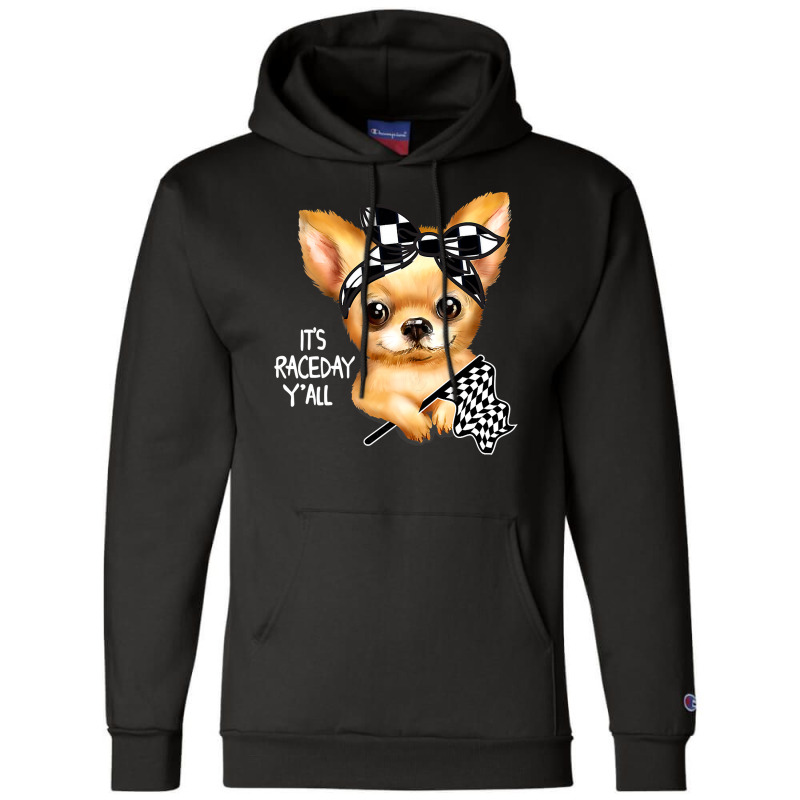 Chihuahua Dog Dirt Track Racing Checkered Race Flag Chihuahua Puppy 50 Champion Hoodie by circularflap | Artistshot