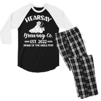 Womens Funny Quote Objection Hearsay Home Of The Mega Pint V Neck T Sh Men's 3/4 Sleeve Pajama Set | Artistshot