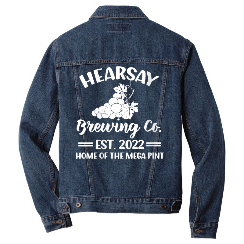 Womens Funny Quote Objection Hearsay Home Of The Mega Pint V Neck T Sh Men Denim Jacket | Artistshot