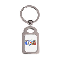 American Mama Thunderbolt Silver Rectangle Keychain | Artistshot