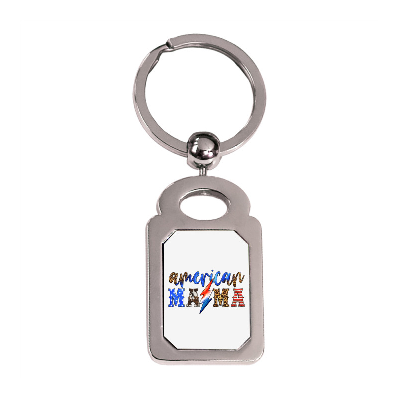 American Mama Thunderbolt Silver Rectangle Keychain | Artistshot