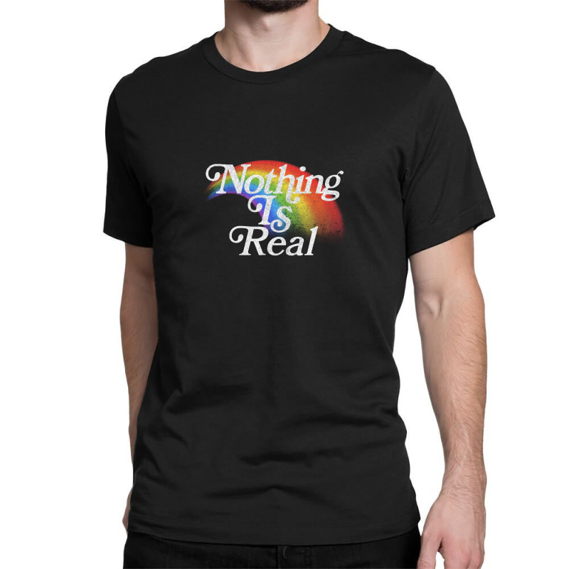 Nothing Is Real, 80s Nihilist Faded Rainbow Classic T-shirt by qulonuhun | Artistshot