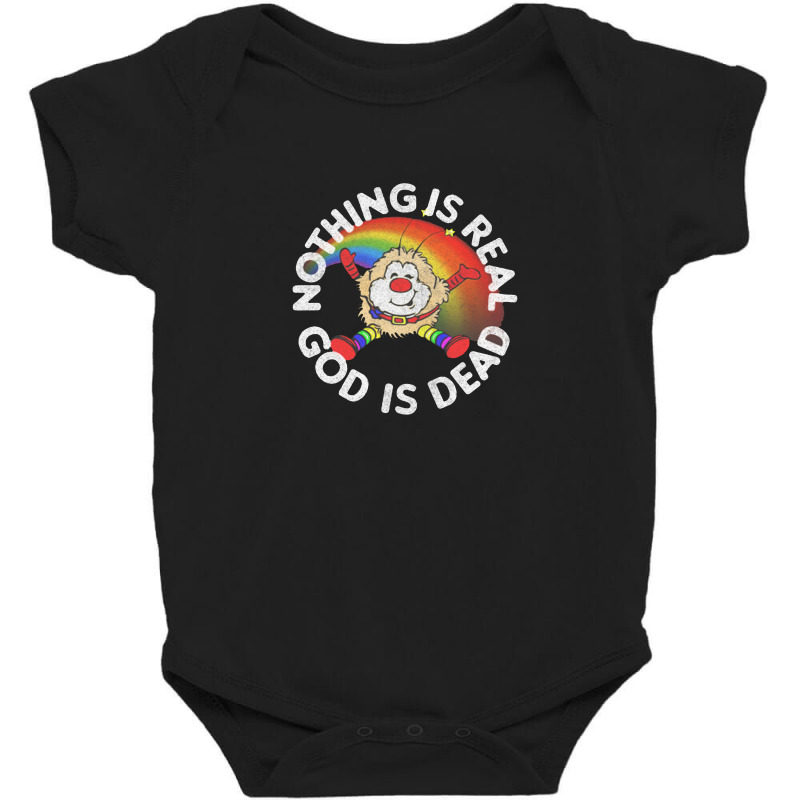 Nothing Is Real God Is Dead  Faded 80s Nihilist Rainbow Design Baby Bodysuit by qulonuhun | Artistshot