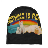 Nothing Is Real Nihilist Rainbow Cats Design Baby Beanies | Artistshot